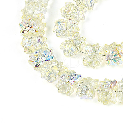 Baking Paint Electroplate Transparent Glass Beads Strands EGLA-N020-04H-1