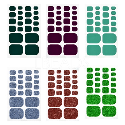 Solid Color Full-Cover Glitter Toenail Wraps MRMJ-N011-36-M-1