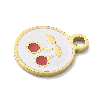 304 Stainless Steel Fruit Enamel Pendants STAS-G362-04G-09-1
