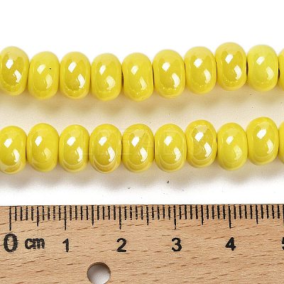 Glazed Porcelain Rondelle Beads PORC-Q001-01J-1