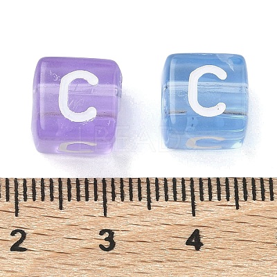 Spray Painted Transparent Acrylic Beads MACR-K365-07C-1