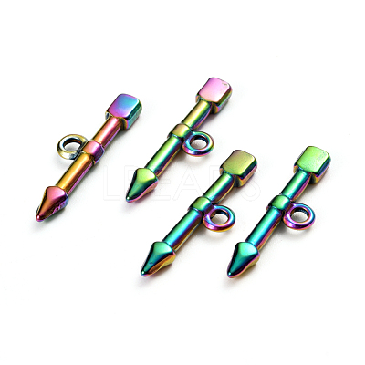 Ion Plating(IP) 304 Stainless Steel Toggle Clasps Parts X-STAS-D142-02C-M-1