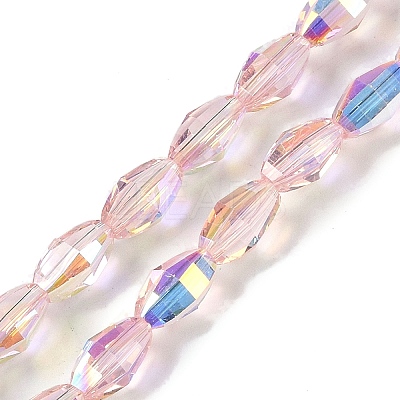 Electroplate Glass Beads Strands GLAA-Q101-03A-AB01-1