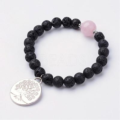 Alloy Charm Bracelets BJEW-JB02674-02-1