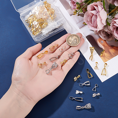 120Pcs 10 Styles Brass Ice Pick Pinch Bails KK-ME0003-10-1