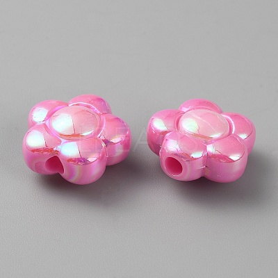 Opaque Acrylic Beads SACR-WH0013-01B-1
