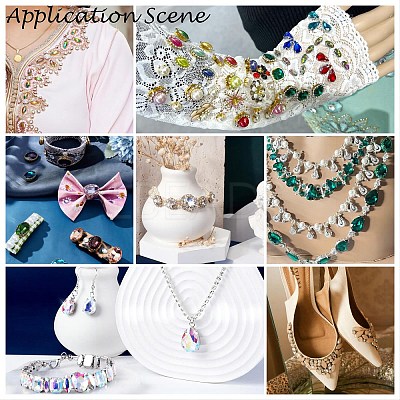 Sew on Rhinestone RGLA-T091-10x14mm-03G-1