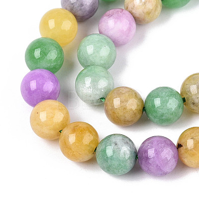 Dyed Natural Quartz Beads Strands G-T139-8mm-94-1