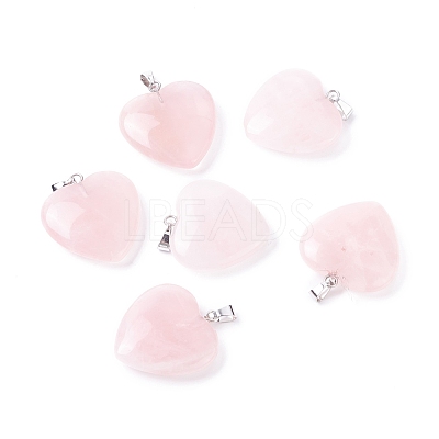 Natural Rose Quartz Pendants G-G956-B53-FF-1