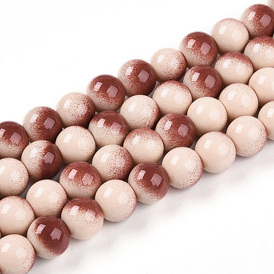 Baking Paint Glass Beads Strands DGLA-N012-10mm-08-1