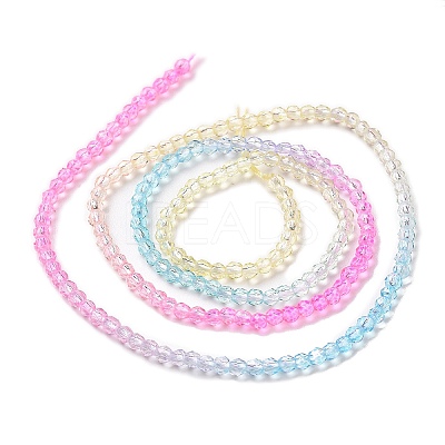 Transparent Gradient Color Glass Beads Strands GLAA-G101-2mm-10-1