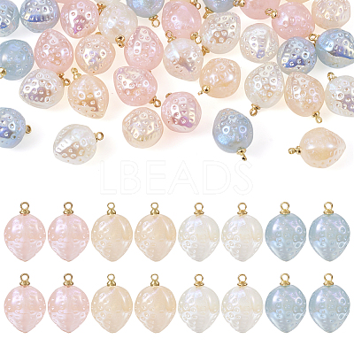 40Pcs 4 Colors Imitation Gemstone Acrylic Pendants SACR-TA0001-22-1