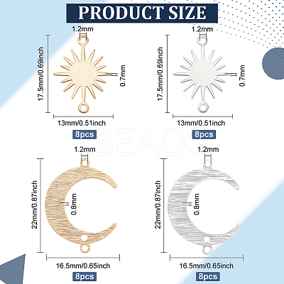 32Pcs 4 Styles Brass Connector Charms Sets KK-BC0011-20-1