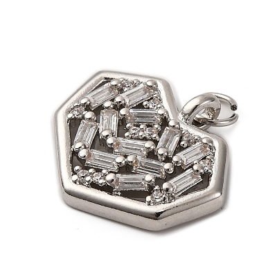 Brass Micro Pave Cubic Zirconia Pendants KK-P308-17P-1