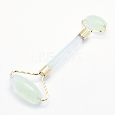 Green Watermelon Stone Glass Brass Face Massager MRMJ-G009-20G-1