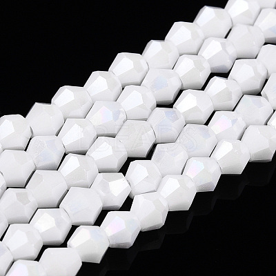 Opaque Solid Color Electroplate Glass Beads Strands EGLA-A039-P2mm-A15-1