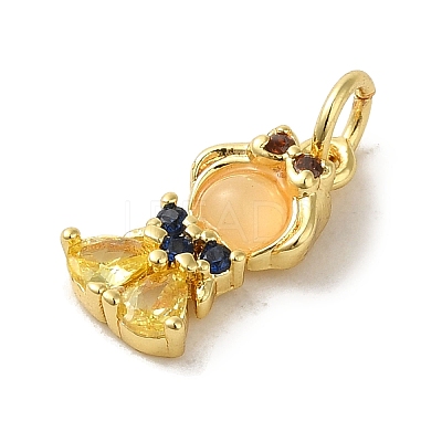 Brass Micro Pave Colorful Cubic Zirconia Glass Pendants KK-R162-026H-G-1