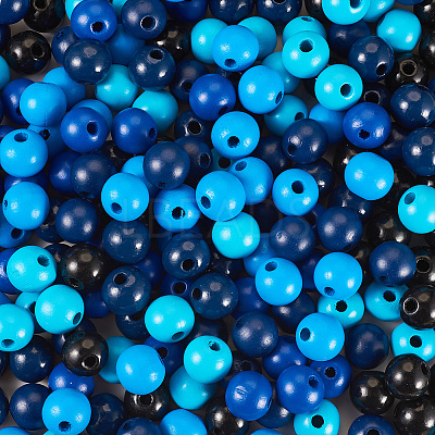 240Pcs 6 Colors Natural Wooden Beads WOOD-TA0002-74C-1