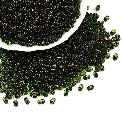 Picasso Spray Painted Glass Seed Beads SEED-T006-04-17-1