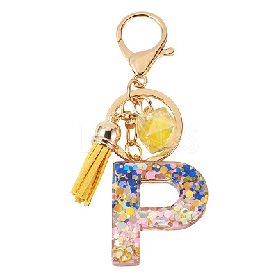 Alloy Resin Polygon Keychains KEYC-TADJ0002-03G-P-1