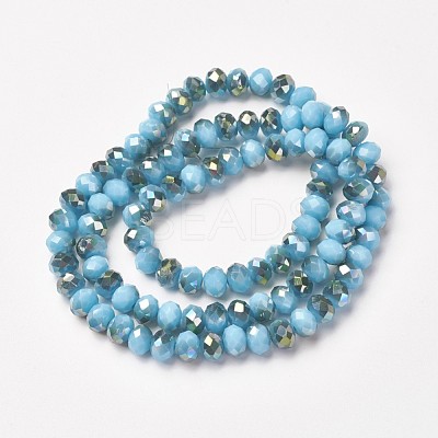 Electroplate Opaque Glass Beads Strands EGLA-A034-P6mm-S06-1