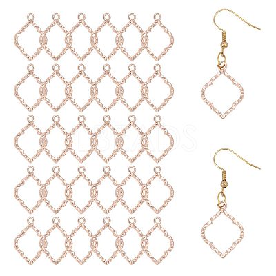 Alloy Open Back Bezel Pendants FIND-WH0111-887RG-1