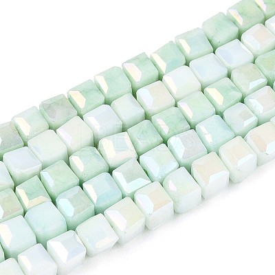 Anti-Tarnish Electroplate Glass Beads Strands GLAA-T025-4mm-10C-1