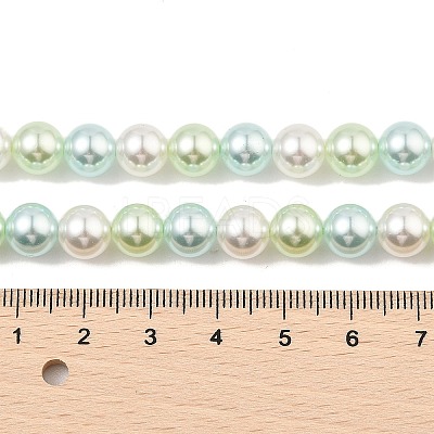 Baking Paint Pearlized Glass Pearl Round Bead Strands PEAR-H019-02C-08-1