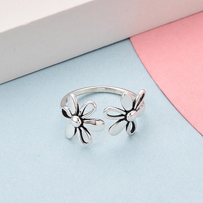 925 Sterling Silver Open Cuff Rings for Women STER-N016-135AS-1