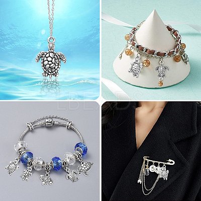 90Pcs 9 Styles Tibetan Style Zinc Alloy Charms TIBEP-CJ0002-02-1