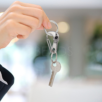 1Pc Stainless Steel Push Gate Snap Keychain Clasp Findings FIND-FH0011-89-1