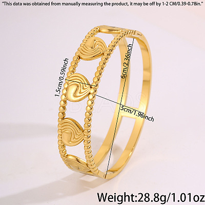 304 Stainless Steel Heart Wave Cutout Hinged Cuff Bangles for Women WG6F9C2-01-1