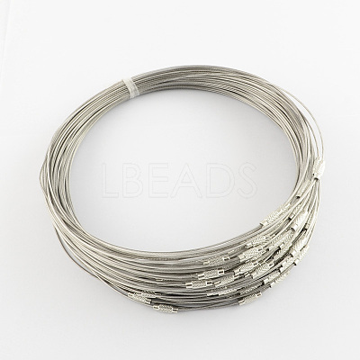Stainless Steel Wire Necklace Cord DIY Jewelry Making X-TWIR-R003-23-1
