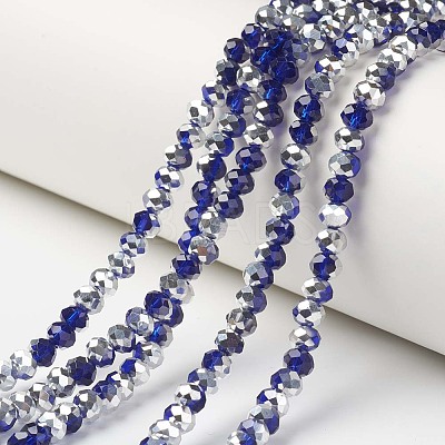 Electroplate Transparent Glass Beads Strands EGLA-A034-T4mm-M09-1