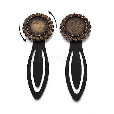 Alloy & Iron Bookmark Cabochon Settings PALLOY-N184-06AB-1