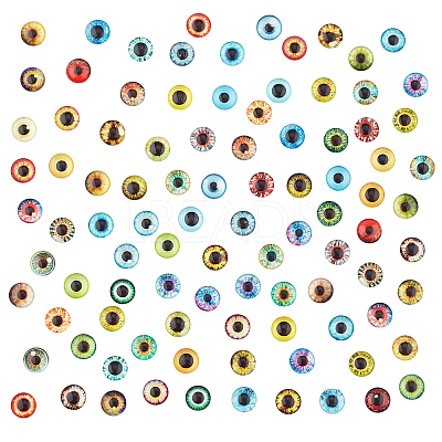 Flat Back Glass Cabochons GGLA-PH0007-93A-1
