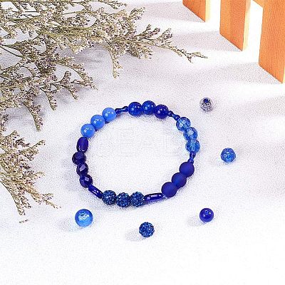 18 Style Blue Glass Beads GLAA-PH0007-08-1