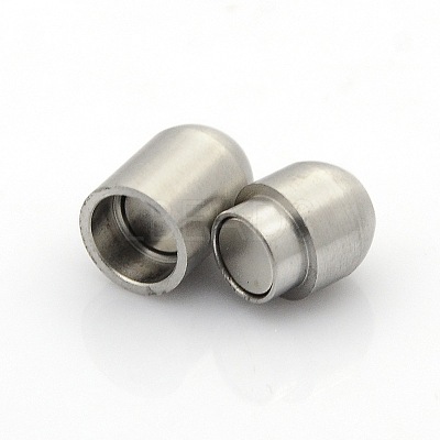 Tarnish Resistant 304 Stainless Steel Matte Surface Magnetic Clasps with Glue-in Ends STAS-O042-B-24-1