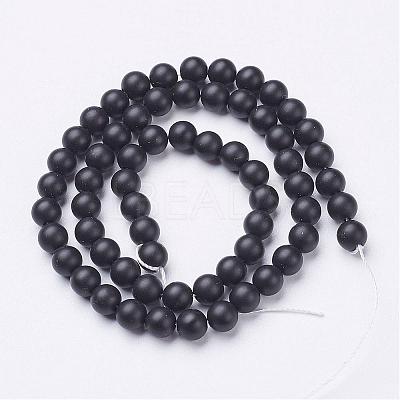 Natural Black Agate Beads Strands G-D543-6mm-1