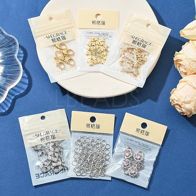 SHEGRACE Bras Micro Pave Clear Cubic Zirconia Snap Clasps XGRQ5F095-808G-1