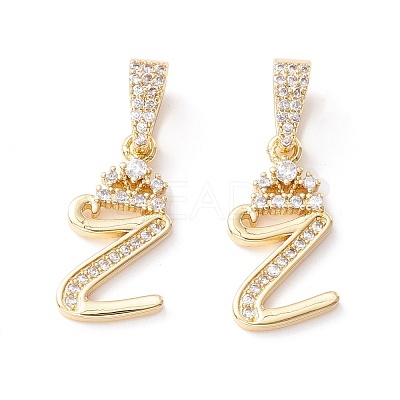 Eco-Friendly Brass Micro Pave Cubic Zirconia Pendants KK-K265-01G-Z-1
