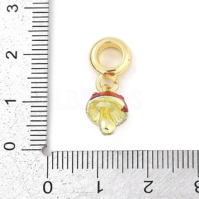 Brass Red Enamel Vegetable European Dangle Charms KK-Z090-06G-02-1