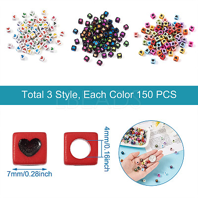 450Pcs 3 Style Opaque Acrylic Beads OACR-CW0001-02-1
