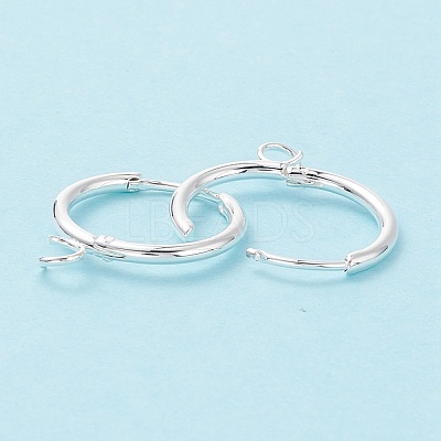 201 Stainless Steel Huggie Hoop Earring Findings STAS-P283-01P-S-1