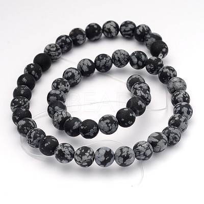 Natural Snowflake Obsidian Gemstone Beads X-G-J338-03-8mm-1