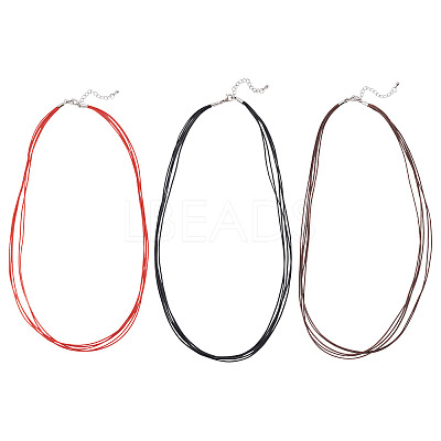 6Pcs 3 Colors 1MM Polyester&Cotton Waxed Cord 5-Strand Necklace Making MAK-TA0001-36B-1