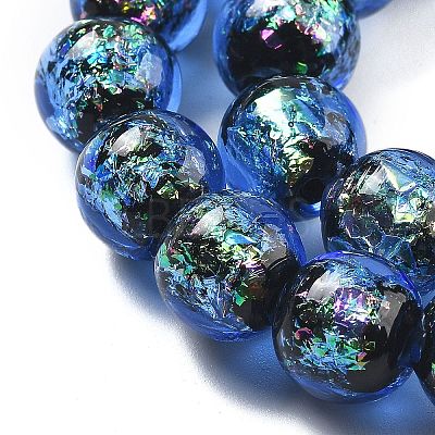 Handmade Foil Lampwork Beads Strands FOIL-K003-06B-19-1