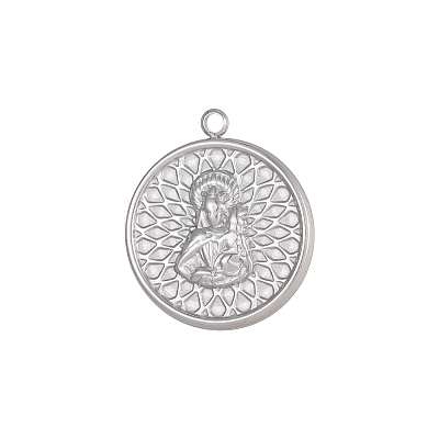 304 Stainless Steel Pendants STAS-OY002-22P-1