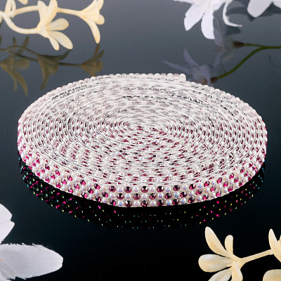3 Yards Resin Self Adhesive Sewing Trim Hotfix Rhinestone Tape DIY-TA0013-15C-1