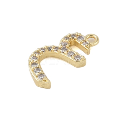 Rack Plating Brass Micro Pave Clear Cubic Zirconia Pendants KK-A224-03J-G-1
